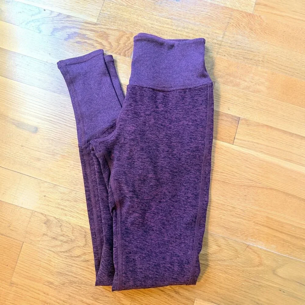 Alo Yoga High Waist Alosoft Lounge Leggings Heather Plum Purple Women's XS